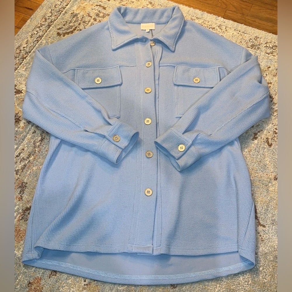 Light Blue Button-Up Shacket